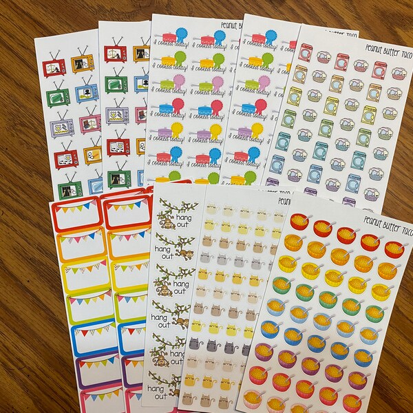 Bunting Half Boxes - Planner Stickers - Rainbow Flags Half Boxes ...