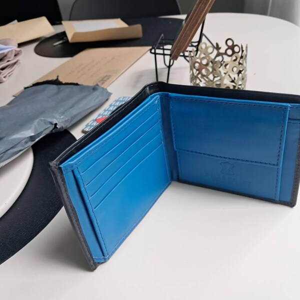 Portefeuille Homme Cuir Personnalisé Photo & Texte – Gravure Laser Double Face, Cadeau Anniversaire Papa Mari Fils