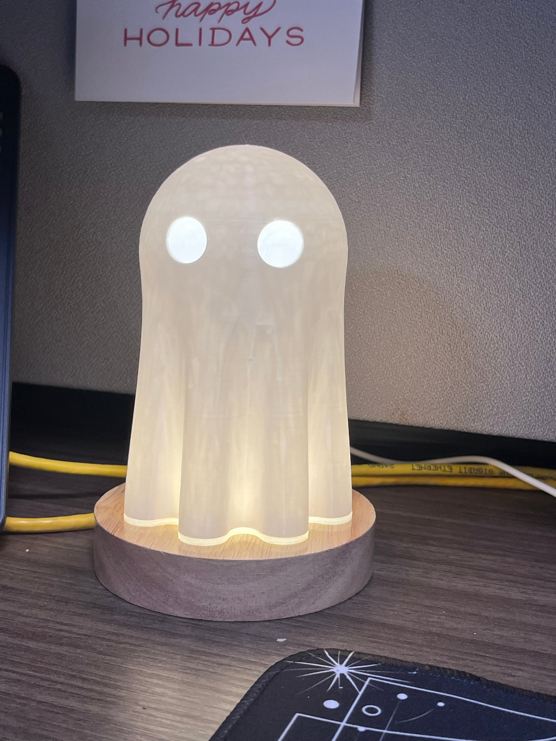 The Original Cutest Sheet Ghost Lamp - LED light - Free Shipping! -- Ghost Art , Ghost Decor , Cute Gift , Spooky Decor , Halloween Gift