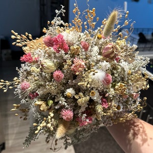 Pink Roma Flower Bouquet, Dried and Preserved Flowers. Beautiful
