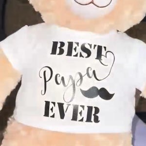 Custom Bear T-SHIRT - Fits 16 inch Stuffed Animals - Personalized white Shirt - Fits BAB - 16" Stuffed Animal Shirt - Text or Picture