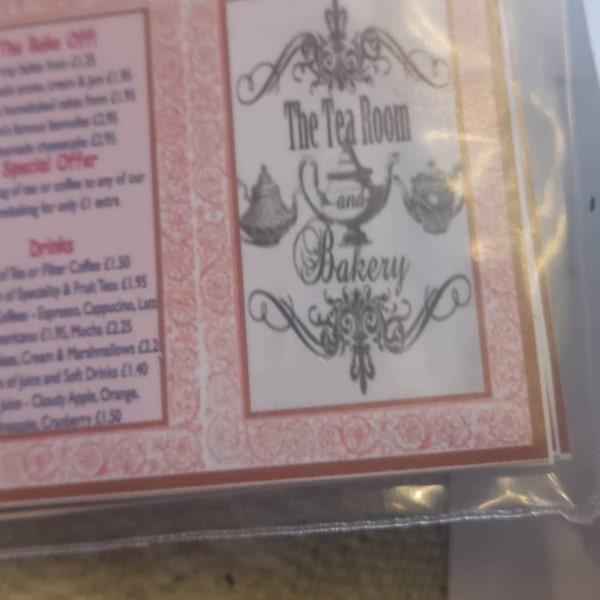 Mini Tea Menu Miniature English TEA ROOM MENUS - Dollhouse 1/6 1/12 1/24 1/48 ...