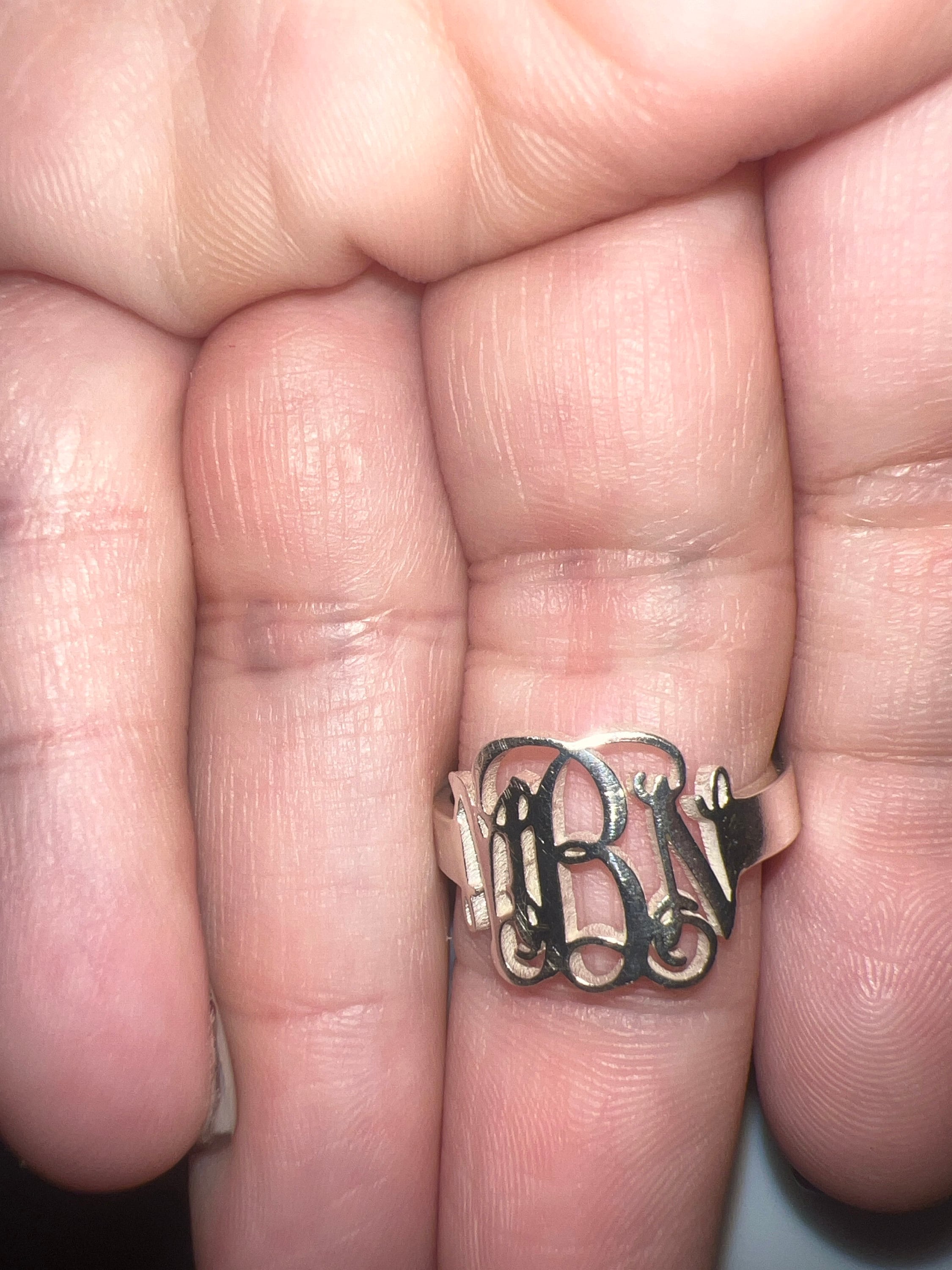 Monogram Ring - Personalized Monogram Ring - Sterling Silver Name Ring - Monogram Ring - Mother Gift - Christmas Gifts