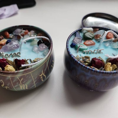 Lucky Charms Zodiac Candles Crystal Infused Candle Birth Month Candles ...