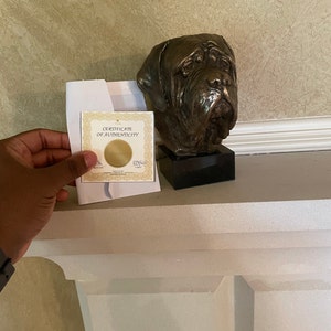 English Mastiff Statue, Cold Cast Bronze Sculpture, Marble Base, Home and Office Decor, Dog Trophy, Dog Figurine, Dog Memorial