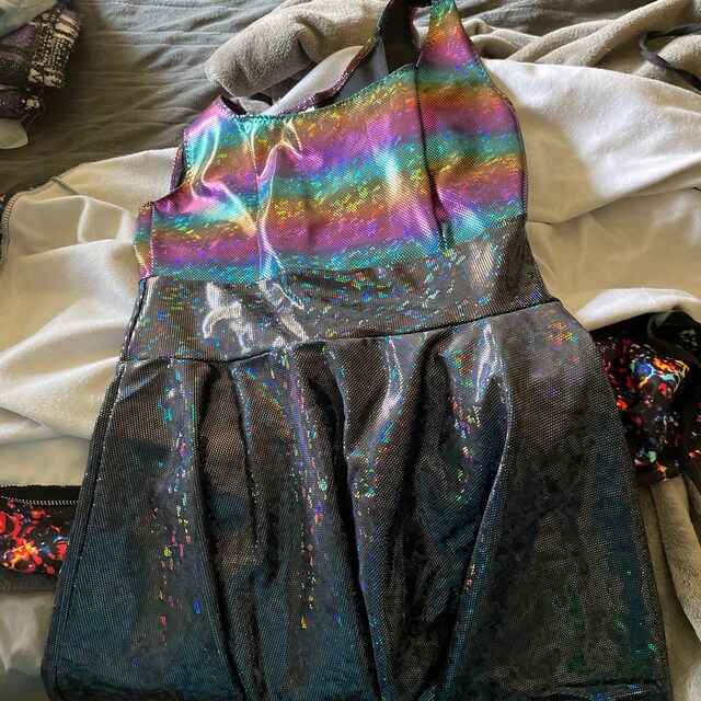 Holographic Rainbow Skater Dress: Rave Festival Goth Style - Etsy