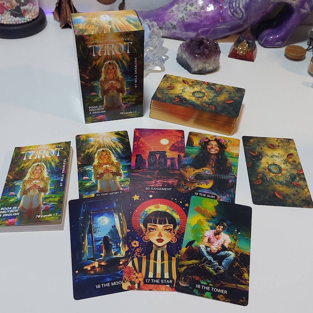 Tarot Highly Sensitive Edición Limitada – 78 Cartas + Sorpresa, Libro En Alemán E Inglés, Ideal Para Principiantes Y Expertos