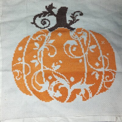 Pumpkin Cross Stitch Pattern PDF, Fall Cross Stitch, Swirly Pumpkin ...