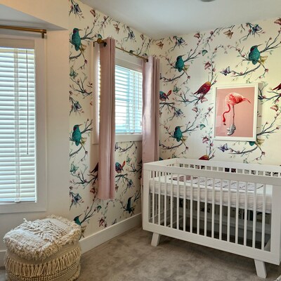 Botanical Wallpaper Beige Wallpaper Floral Wall Mural - Etsy