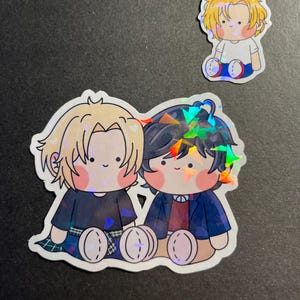 Inch Holographic Banana Fish Ash and Eiji Stickers