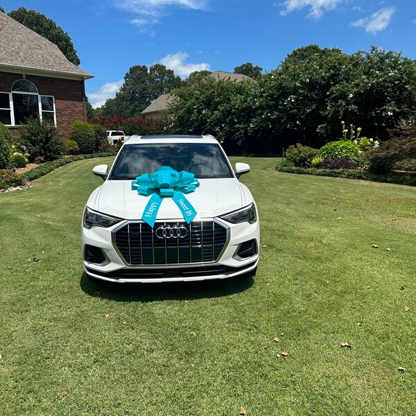 CarBowz Large Happy Birthday Car Bow – 30 Inch Vinyl Bow – No Assembly Needed