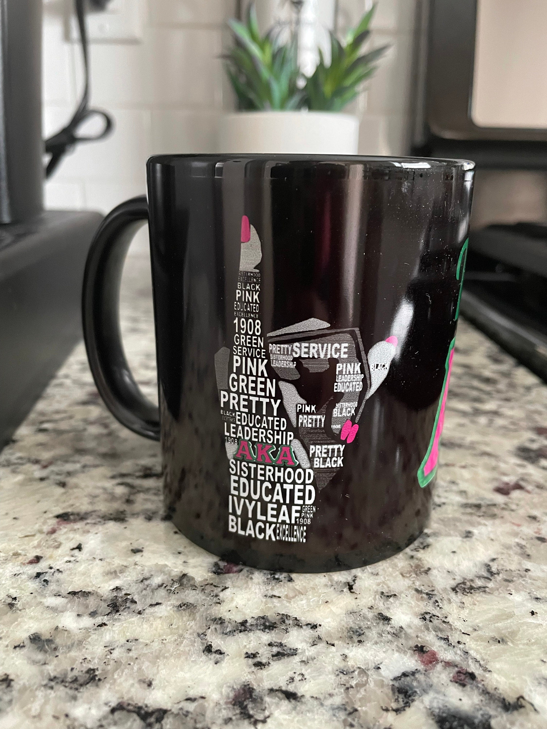 Customized AKA Sorority Paraphernalia Personalized Black Mug