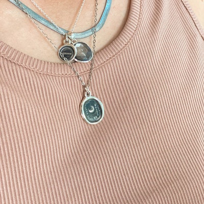 Moon Wax Seal Necklace What is Heaven Without Thee Quid Sine Te Coelum ...