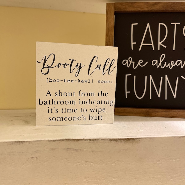 Bathroom Signs, Mini, Funny, Cute, Bathroom Decor, Shelf Decor ...