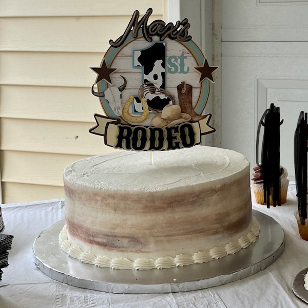 1st Rodeo Cake Topper / Cowboy Theme Cake Topper / 1st Birthday ...