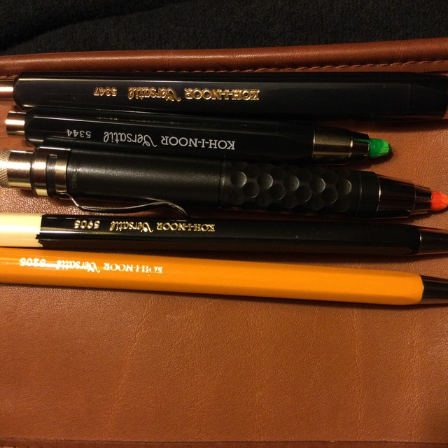 Clutch Lead Holder 5356 KOH-I-NOOR Mechanical Pencil 3.8mm All METAL Black