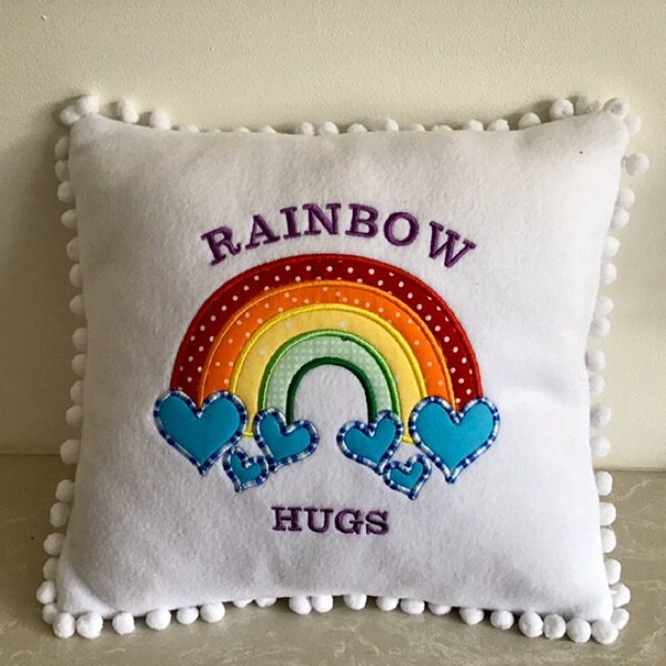 Rainbow Hearts Applique Machine Embroidery Design INSTANT DOWNLOAD - Etsy