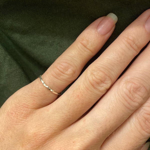 Set of Three Simple Sterling Silver Stacking Rings, Plain Round Bands ...