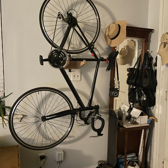Soporte de pared para bicicleta - COR Portabicicletas de interior | Estante  de bambú para bicicleta con estante extraíble
