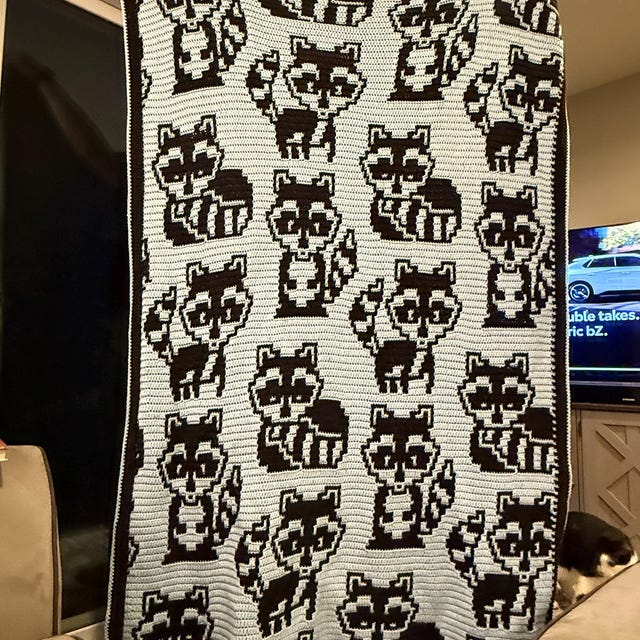 Reckless Rascals - Overlay Mosaic Crochet Raccoons - Pattern Only