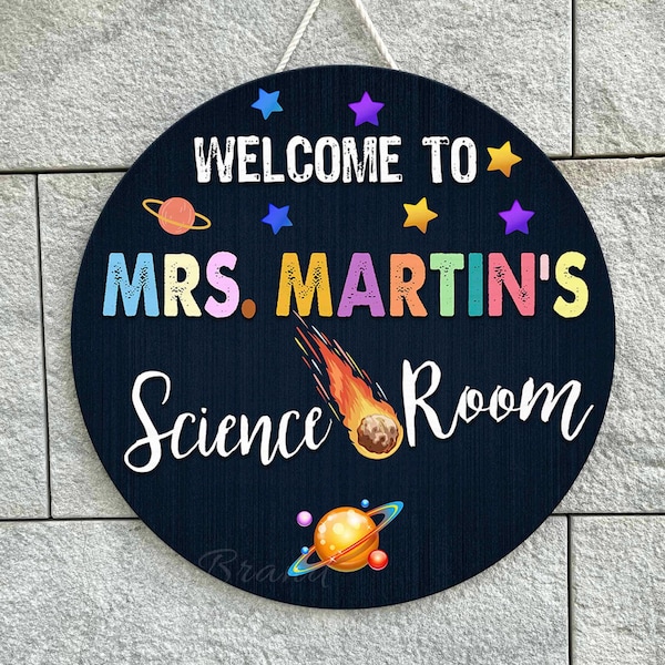 Science Teacher Name Door Sign, Science Classroom Decor, Personalized ...