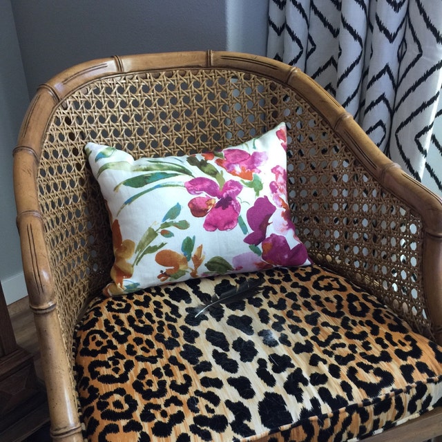 Fuchsia Large Floral Decorative Throw Zipper Pillow Cover Etsy