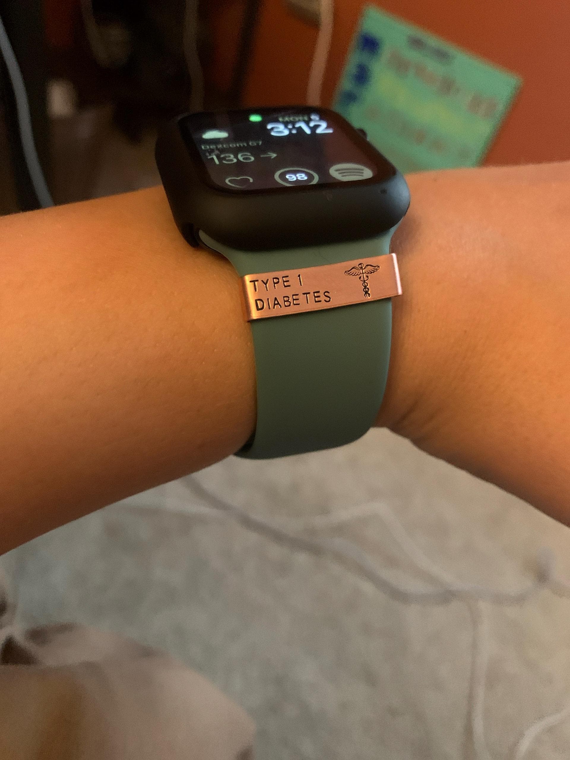 Custom Medical Alert Smart Watch Charm, Personalized Watch Band Charm, Medical ID Watch Band Slide Charm, Allergy Condition Emergency Alert