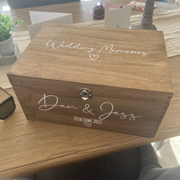 Personalised RUSTIC Wedding Card Box: Wooden Keepsake Memory Box - Etsy UK