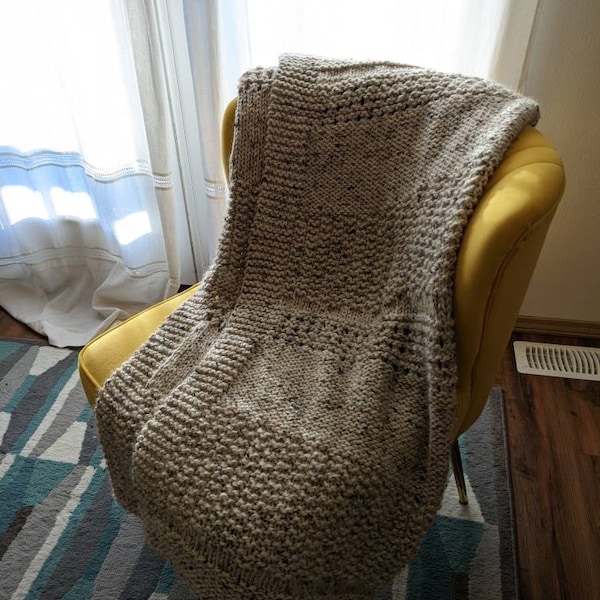 Fall Cuddler Easy Knit Throw Blanket Pattern, Chunky Knit Blanket ...