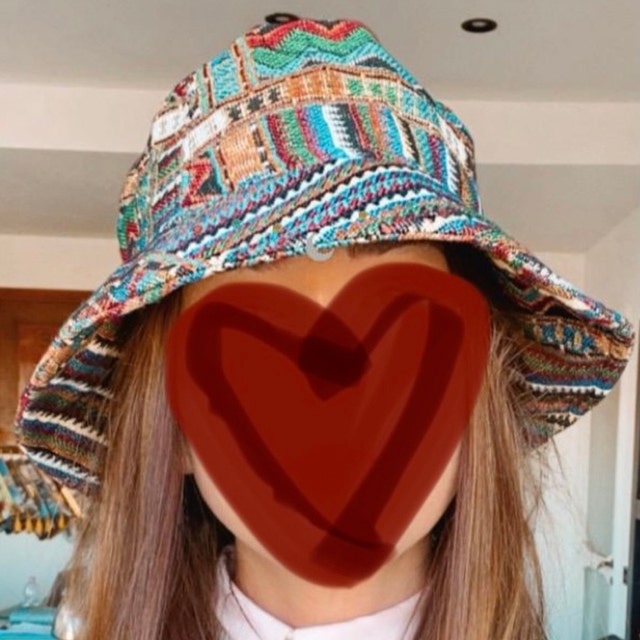 Tribal Hat Drug Rug Woven Hat Aztec Ikat Style Boho Hippie Hipster