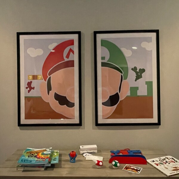 Super Mario Minimalist: Mario & Luigi Set - Etsy