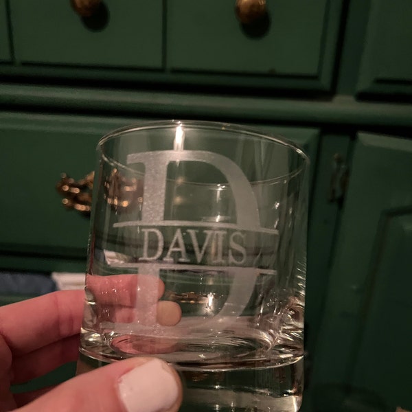 Personalized Etched Set of 5 Groomsmen Gift Roman Design Whiskey Glass ...