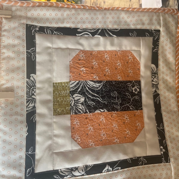 Striped Pumpkin Mini Quilt PDF Pattern - Etsy