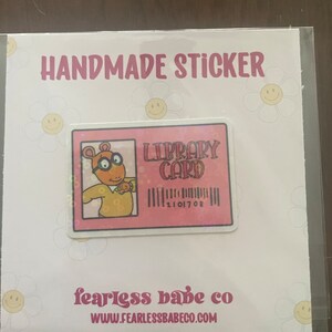Arthur Library Card Sticker Kindle Sticker Bookish - Etsy