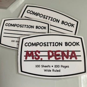 Composition Notebook Label, SVG, PNG, Instant Digital Download - Etsy