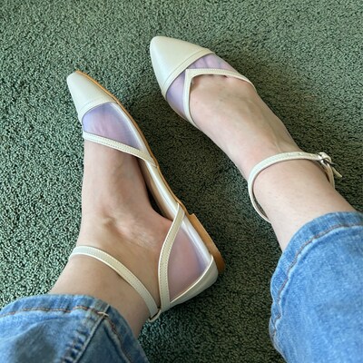 embellished ivory heels