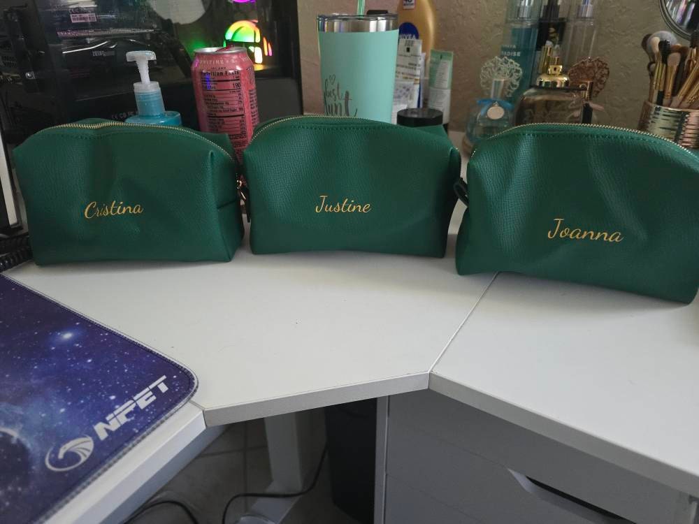 Personalized Bag for Bridesmaid Squad | Clutch Makeup Bag - A Stylish and Customizable Gift for Bachelorette Parties!