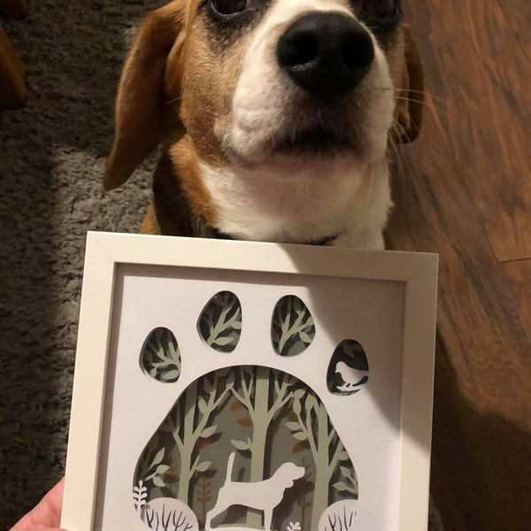Beagle Dog Breed Shadow Box SVG, 3d Papercut SVG, Layered Paper Art ...