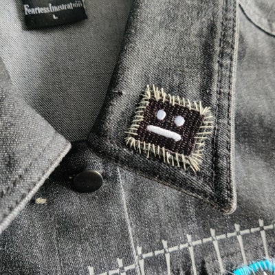 Srsly // Small DIY Serious Face Patch Embroidered Iron Sew on Applique ...