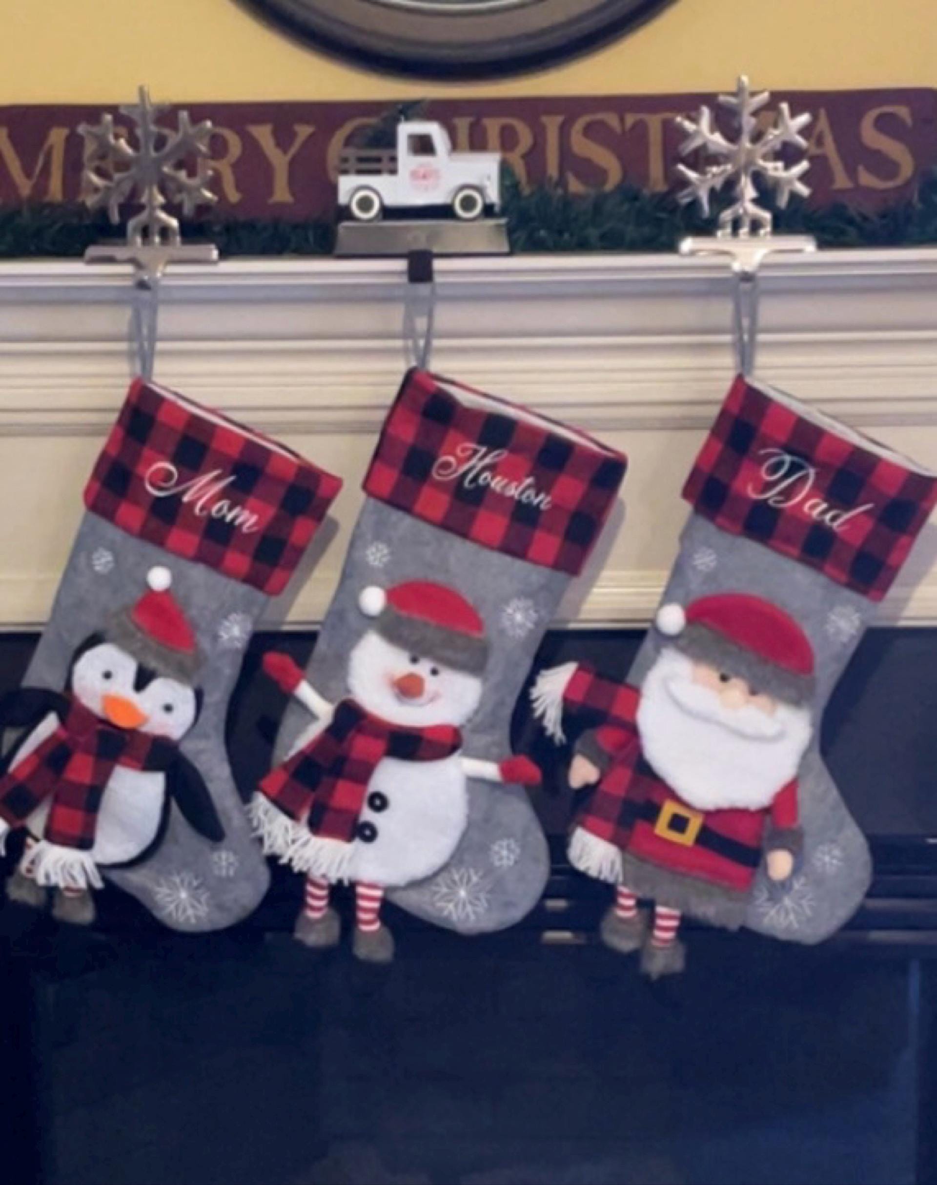 Personalized Family Christmas Stockings, Custom 3D Christmas Stockings, Holiday Decor, Embroidered Stockings With Name, Monogram Stocking