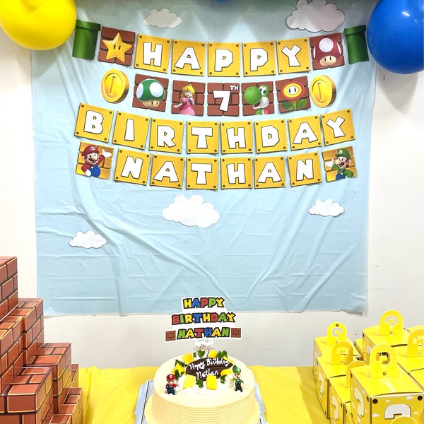 Super Mario Alphabet Birthday Printable at Home Banner Digital - Etsy