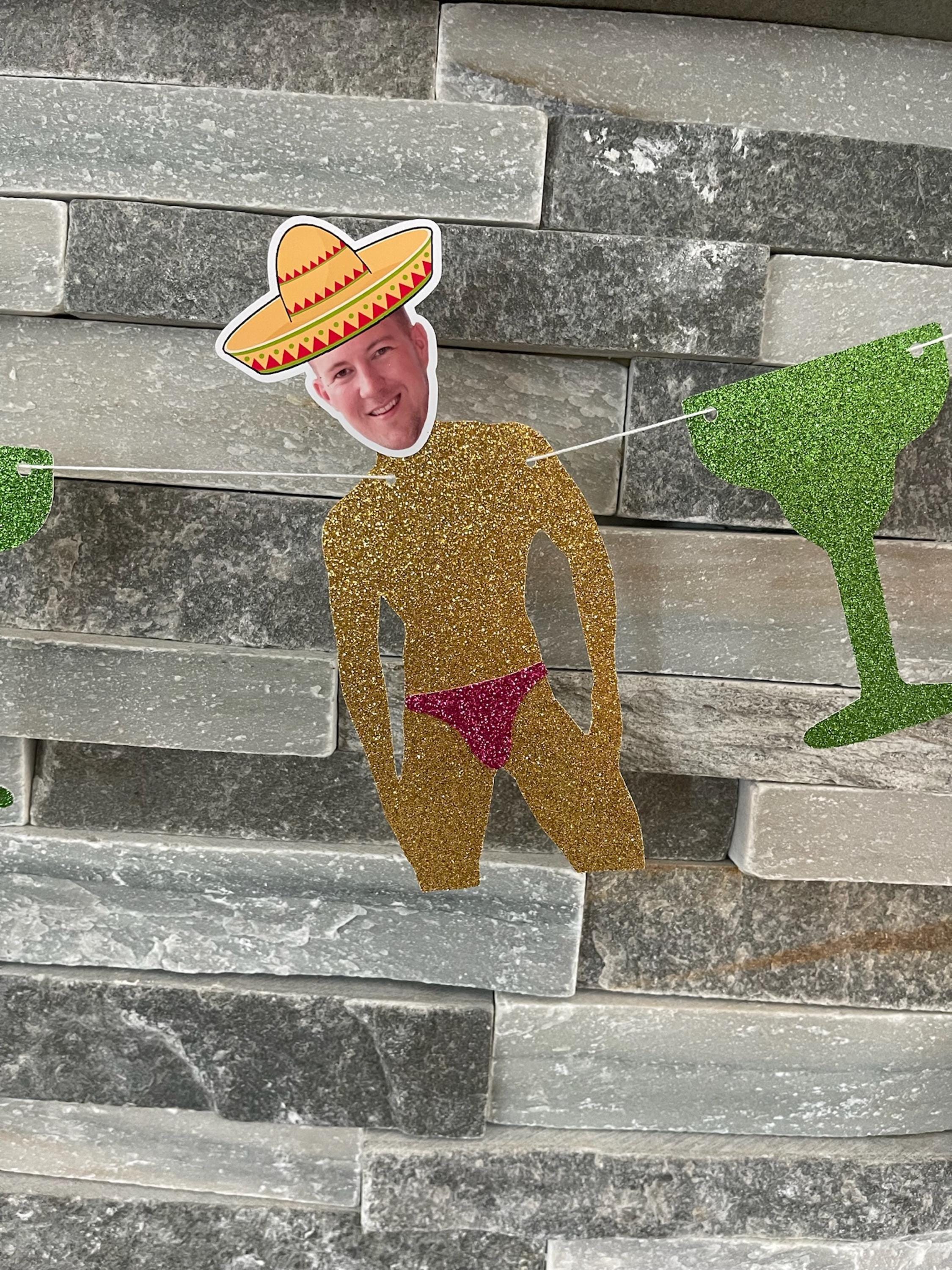Margs and Matrimony Bachelorette Party Groom Face Banner, Groom Head Sombrero Dancer Decor, Margarita Bachelorette Party Mexico Bachelorette