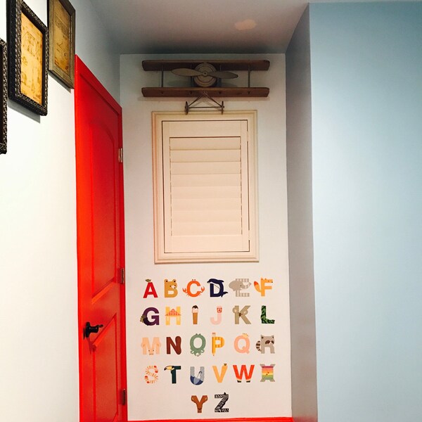 Alphabet Animals Wall Stickers, Peel and Stick ABC Nursery Decor - Etsy