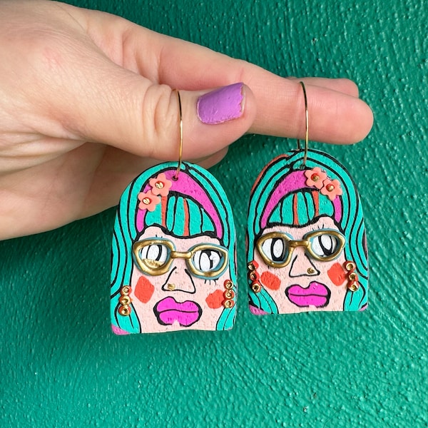 Boucles D'oreilles Licorne Arc-en-ciel - Bijoux Kawaii En Argile