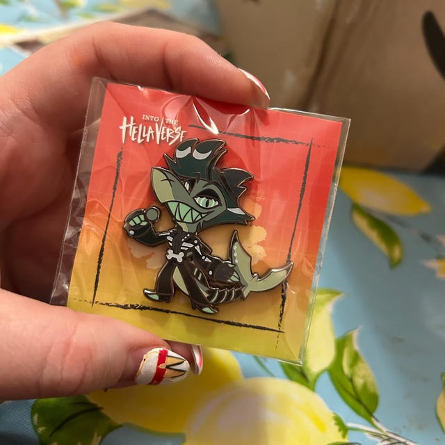 Chaz / Hellaverse Fanmerch / Helluva Boss Pins / Black Plated Hard