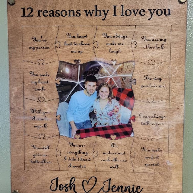 12 Reasons why I love you puzzles - Couple Gift, Anniversary Gift