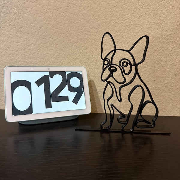 Customer photo of French Bulldog (Black 3D) Line Art Sculpture in their home