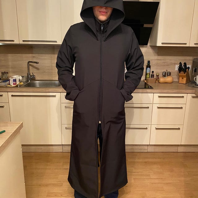 【美品】RAINMAKER- SHADOWSTRIPE HOODEDCOAT RAINSHADOW OUTDOOR PROTECTION SYSTEM HOODED SHELL - WASHED BLACK