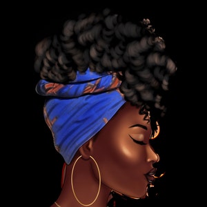 African American Girl Wearing Headband Clipart, Black Woman Clipart ...