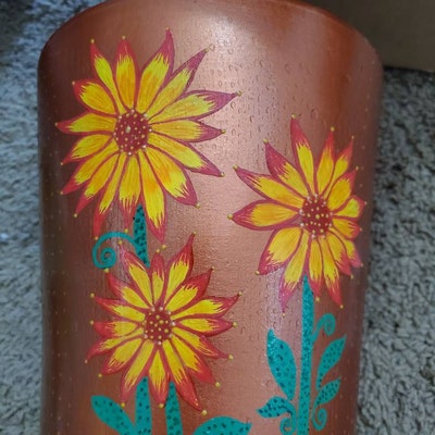 Chakras Color Pot With Hamsa, Unalome and Lotus Designs. - Etsy